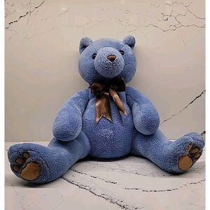 Vanity Fair Blue Teddy‎ Bear 12" Plush Super Soft Cute Feet
